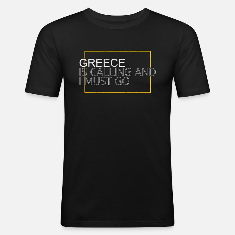 Greece Saying - Men's Slim Fit T-Shirt - black