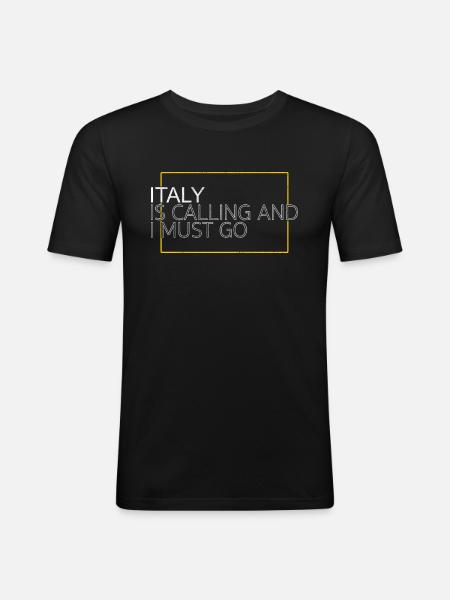 Italy Saying - Men's Slim Fit T-Shirt - black