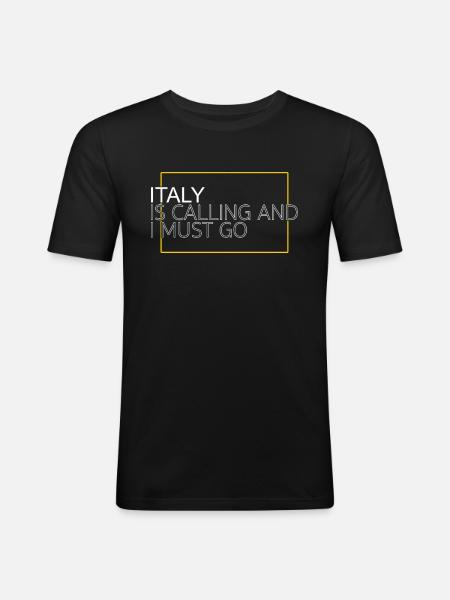 Italy Saying - Men's Slim Fit T-Shirt - black