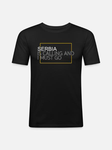 Serbien Spruch - Männer Slim Fit T-Shirt - Schwarz