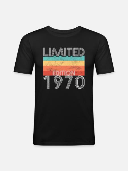 Limited Edition Retro 1970 - Men's Slim Fit T-Shirt - black
