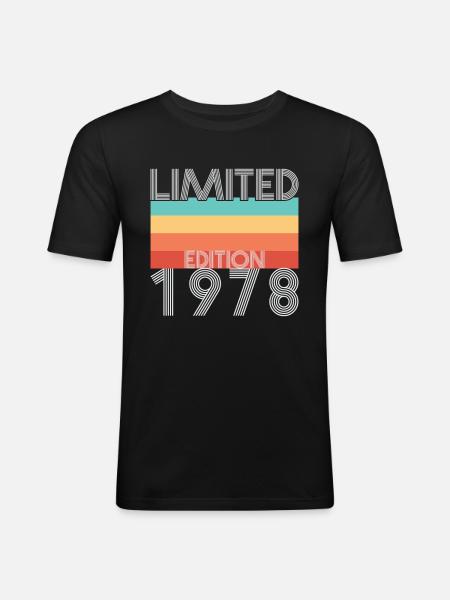 Limited Edition Retro 1978 - Männer Slim Fit T-Shirt - Schwarz