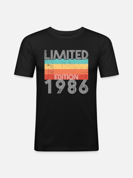 Limited Edition Retro 1986 - Men's Slim Fit T-Shirt - black