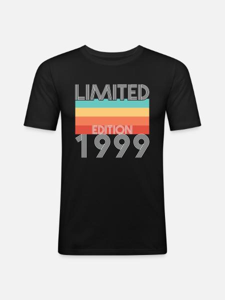 Limited Edition Retro 1999 - Männer Slim Fit T-Shirt - Schwarz