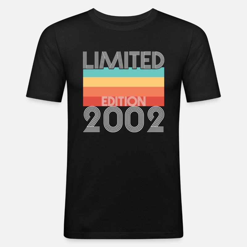 Limited Edition Retro 2002 - Männer Slim Fit T-Shirt - Schwarz