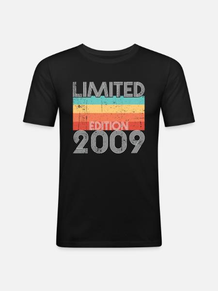 Limited Edition Retro 2009 - Männer Slim Fit T-Shirt - Schwarz