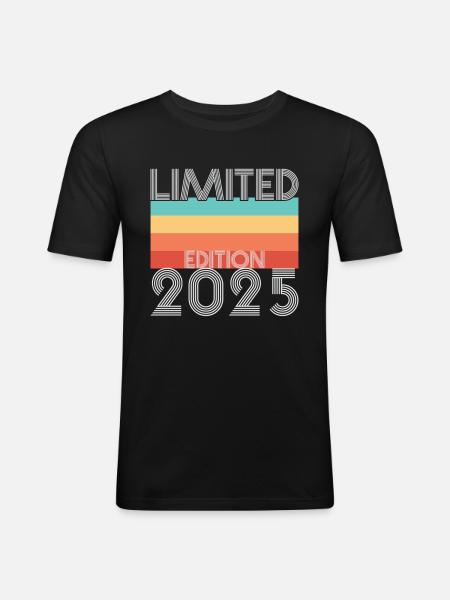 Édition Limitée Rétro 2025 - T-shirt près du corps Homme - noir