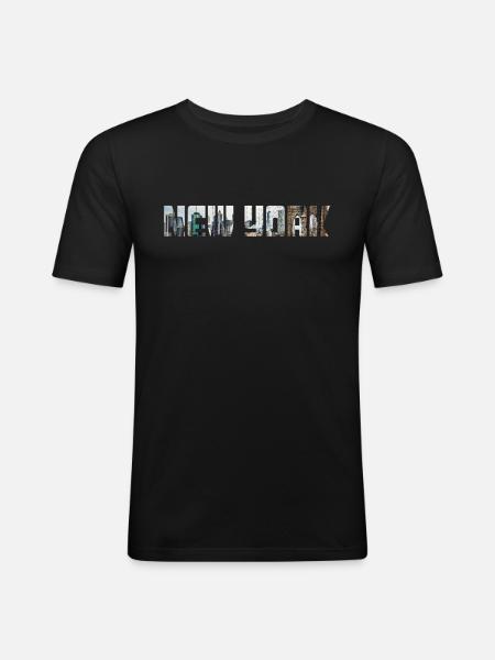 New York - Men's Slim Fit T-Shirt - black