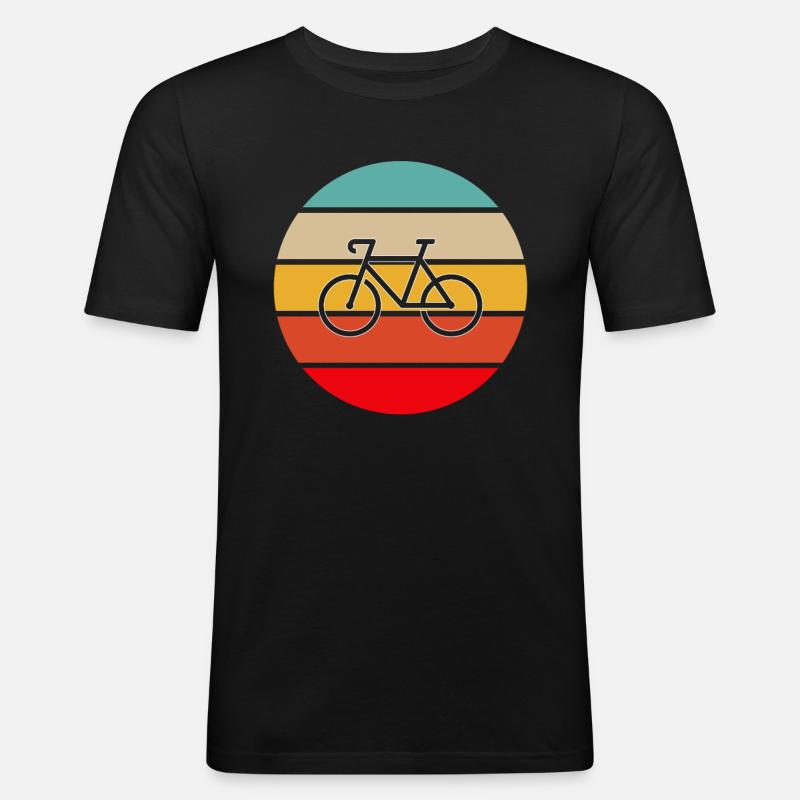 Fahrrad Retro - Männer Slim Fit T-Shirt - Schwarz