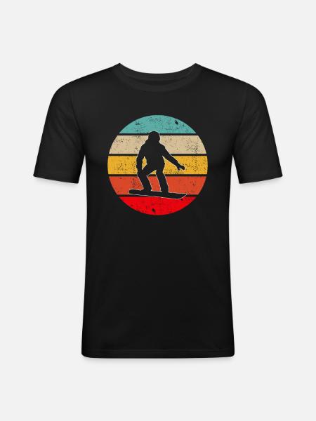 Snowboarding Retro - Männer Slim Fit T-Shirt - Schwarz