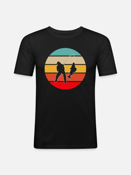 Fishing Retro - Men's Slim Fit T-Shirt - black