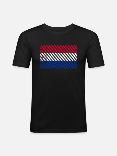 Netherlands flag - Men's Slim Fit T-Shirt - black
