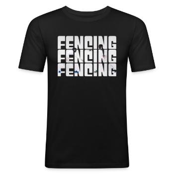 Fencing - Men's Slim Fit T-Shirt - black - Front - Nik (191cm)