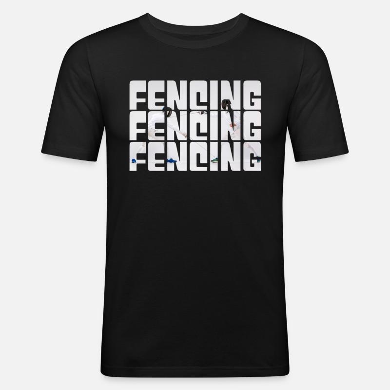 Fechten - Männer Slim Fit T-Shirt - Schwarz