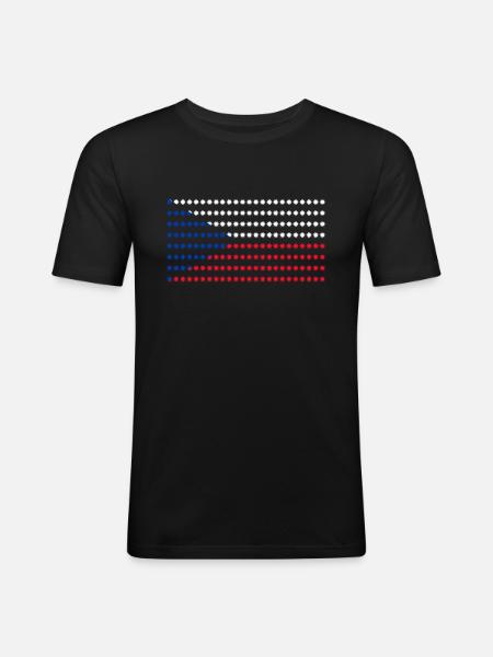 Czech Republic Flag - Men's Slim Fit T-Shirt - black