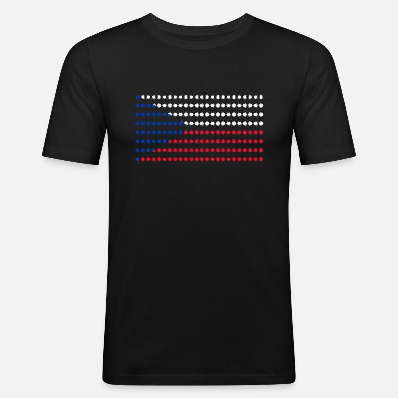 Tschechien Flagge - Männer Slim Fit T-Shirt - Schwarz