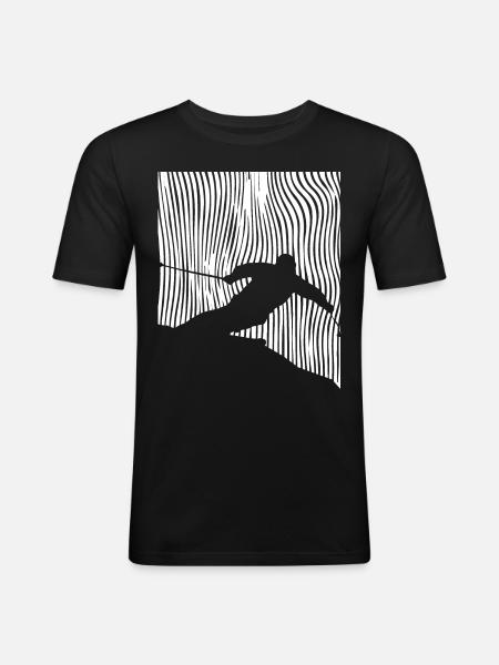 Ski - (6) - T-shirt près du corps Homme - noir