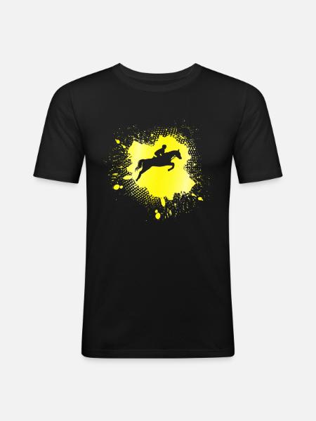 Riding horses - Men's Slim Fit T-Shirt - black