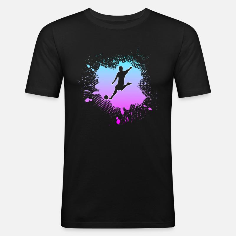 Fußball - Männer Slim Fit T-Shirt - Schwarz