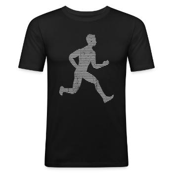 Faire du jogging - T-shirt près du corps Homme - noir - Devant - Nik (191cm)