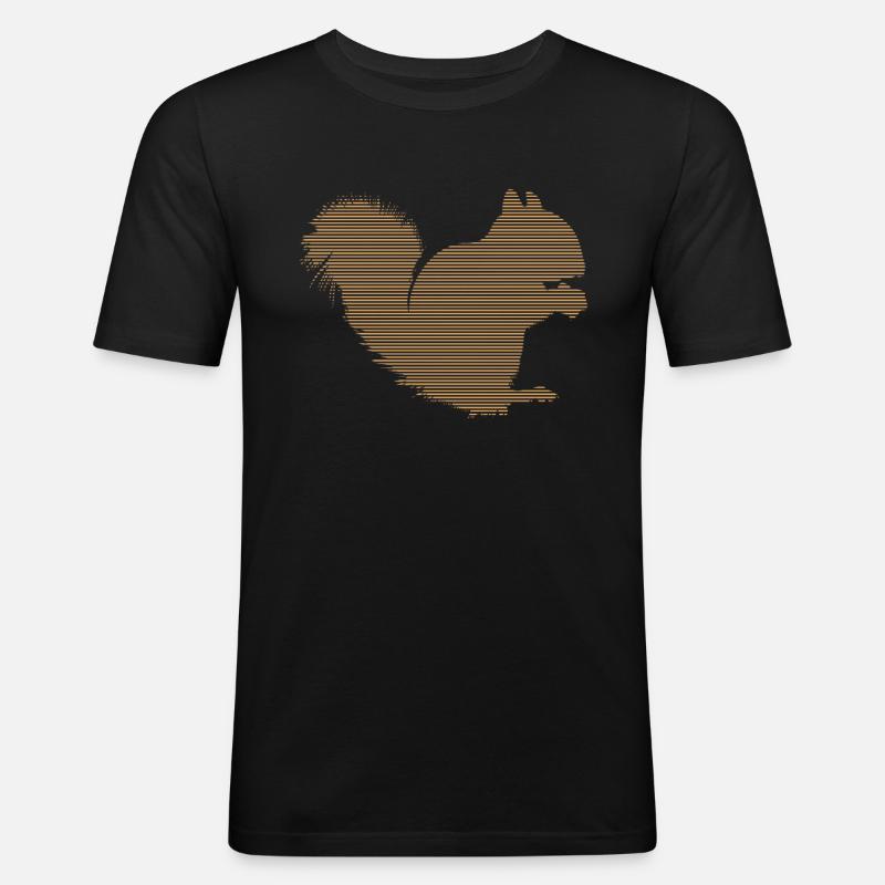 Eichhörnchen - Männer Slim Fit T-Shirt - Schwarz