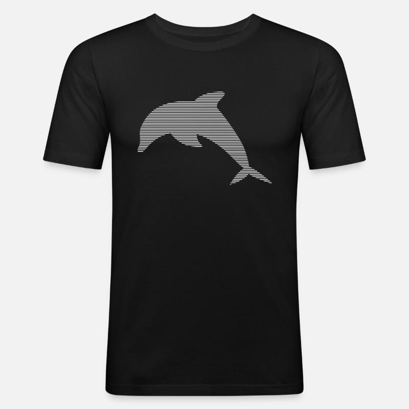 Delfin - Männer Slim Fit T-Shirt - Schwarz