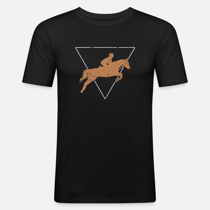 Reitsport - Männer Slim Fit T-Shirt - Schwarz