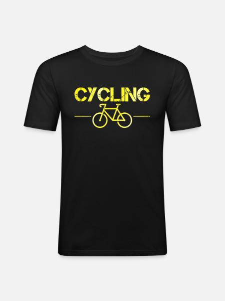 Bicyclette - T-shirt près du corps Homme - noir
