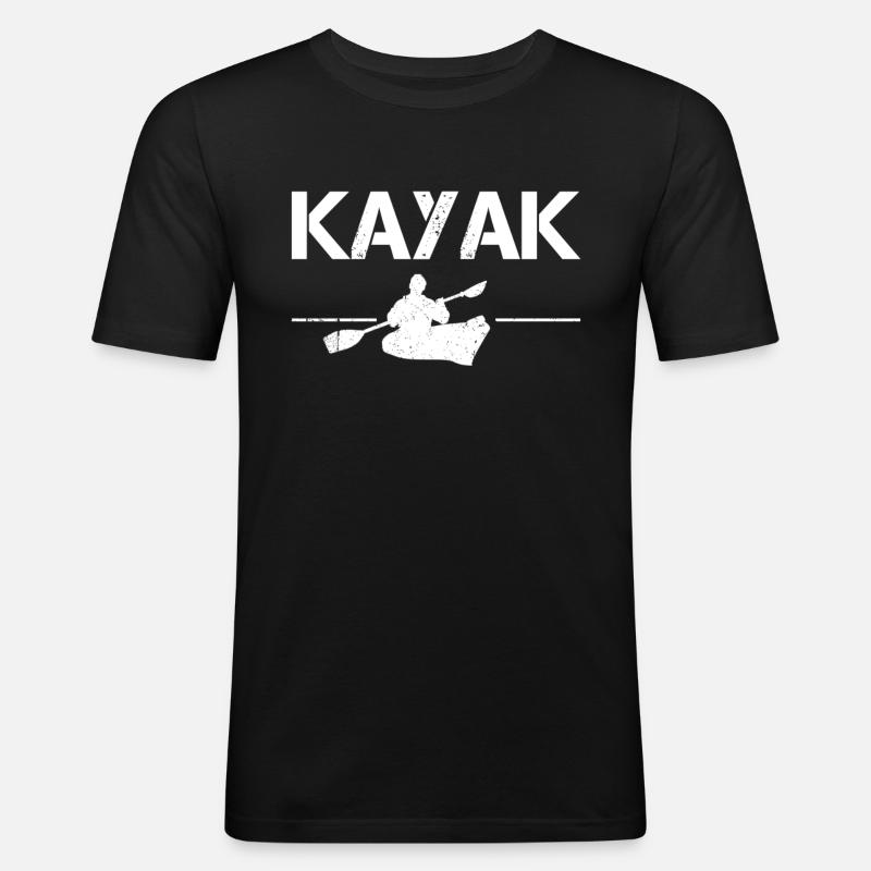 Kayak - Männer Slim Fit T-Shirt - Schwarz