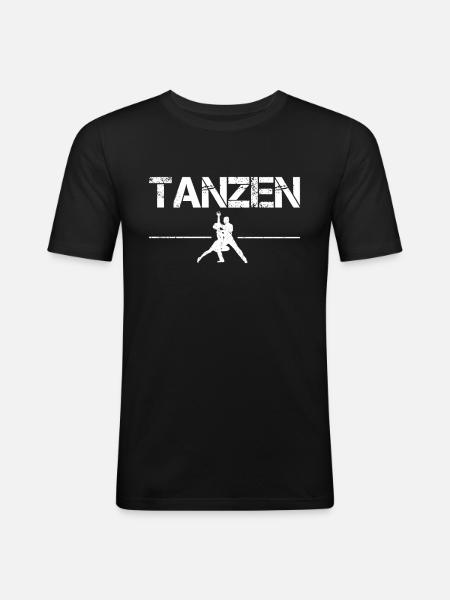 Tanzen - Männer Slim Fit T-Shirt - Schwarz