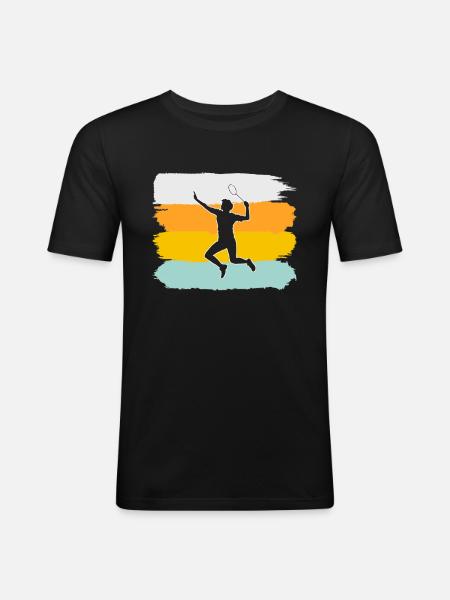 Badminton Retro - Men's Slim Fit T-Shirt - black