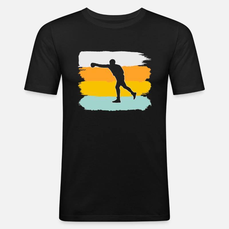 Boxen Retro - Männer Slim Fit T-Shirt - Schwarz