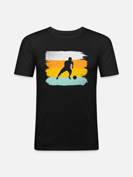 Football Rétro - T-shirt près du corps Homme - noir