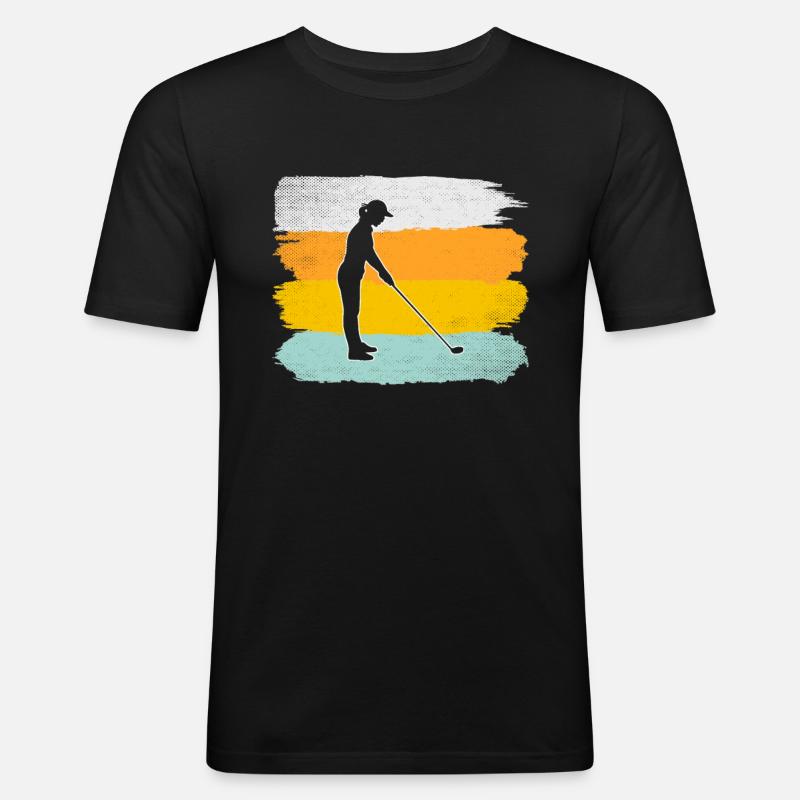 Golf Retro - Männer Slim Fit T-Shirt - Schwarz