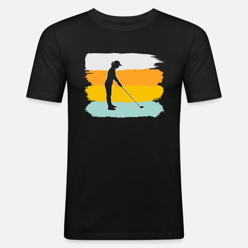 Golf Retro - Männer Slim Fit T-Shirt - Schwarz