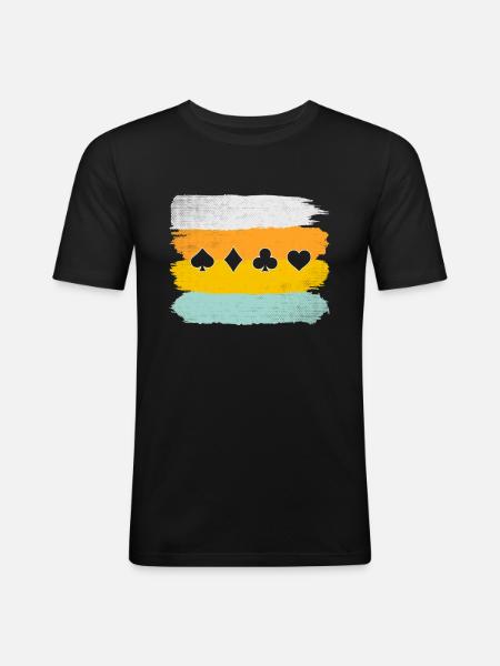 Poker Rétro - T-shirt près du corps Homme - noir