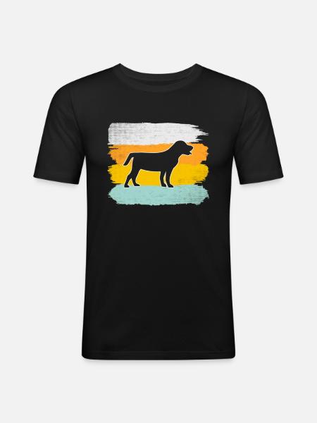 Dog Retro - Men's Slim Fit T-Shirt - black