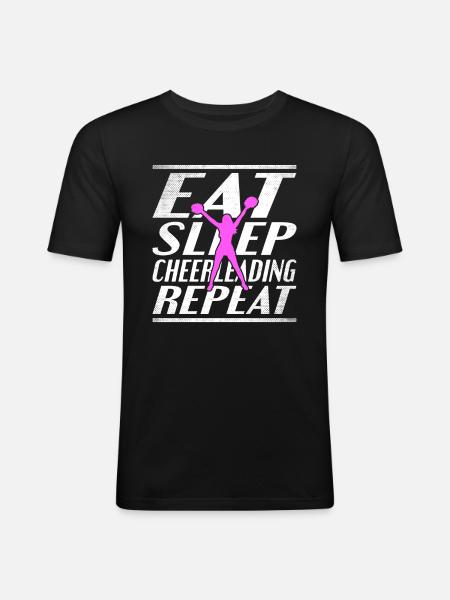 Eating Sleeping Cheerleading - Men's Slim Fit T-Shirt - black
