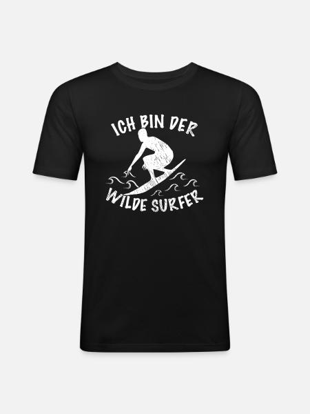 Surfing Quote - Men's Slim Fit T-Shirt - black