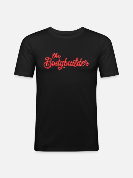 Der Bodybuilder - Männer Slim Fit T-Shirt - Schwarz