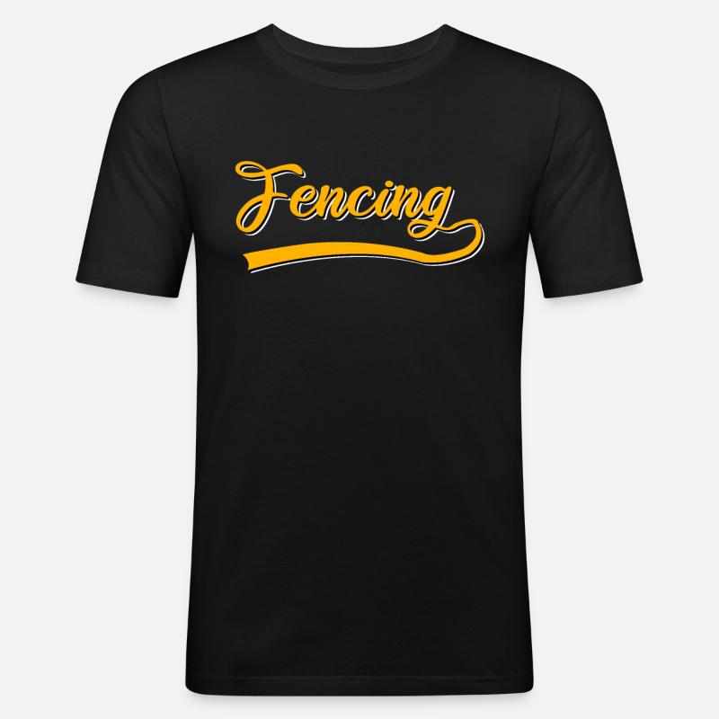 Fechten - Männer Slim Fit T-Shirt - Schwarz
