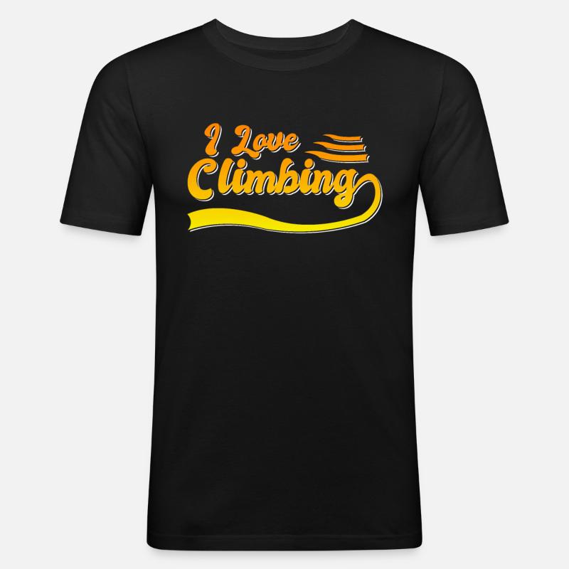 Ich liebe Klettern - Männer Slim Fit T-Shirt - Schwarz