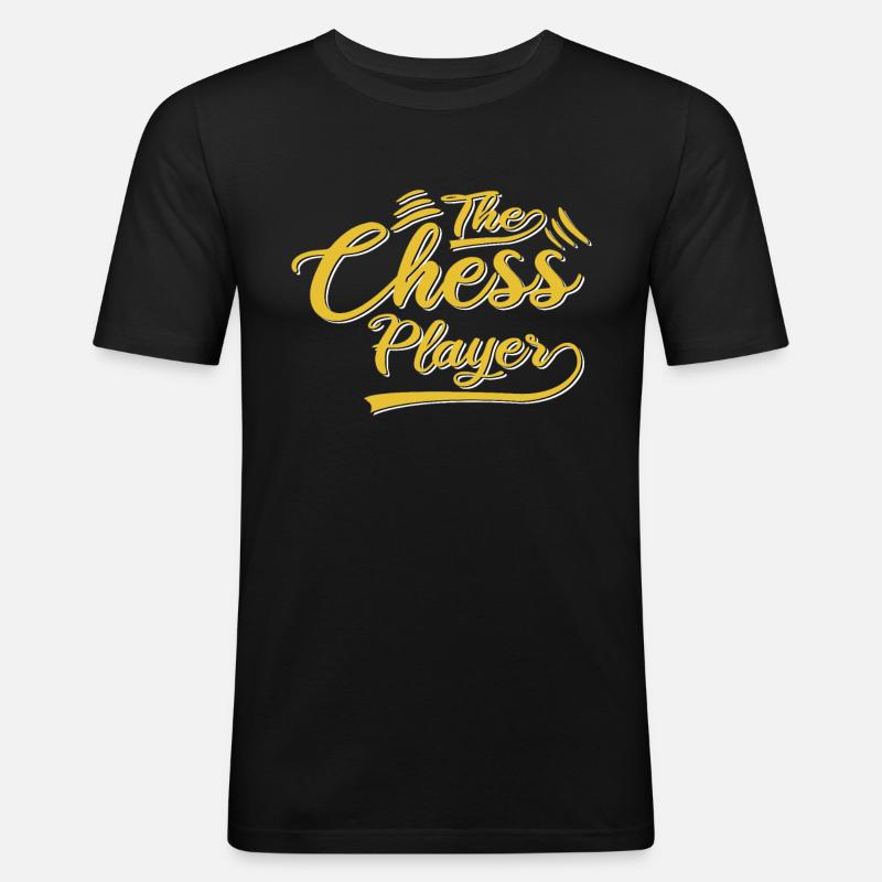 Der Schach Spieler - Männer Slim Fit T-Shirt - Schwarz
