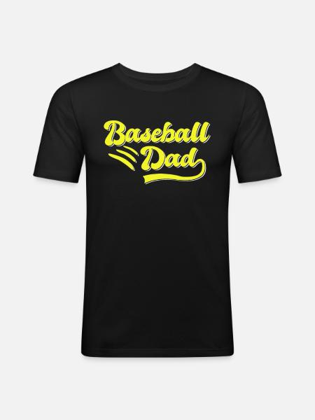 Cadeau Papa Baseball - T-shirt près du corps Homme - noir