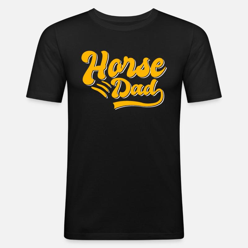 Pferde Papa Geschenk - Männer Slim Fit T-Shirt - Schwarz