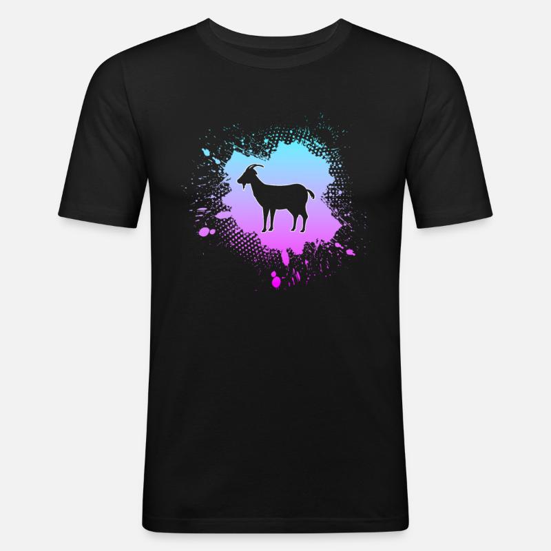 Ziege - Männer Slim Fit T-Shirt - Schwarz