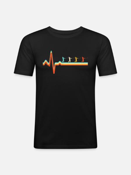 Golf Retro Heartbeat - Men's Slim Fit T-Shirt - black