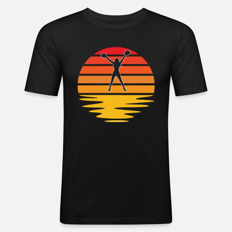 Cheerleading Retro - Männer Slim Fit T-Shirt - Schwarz