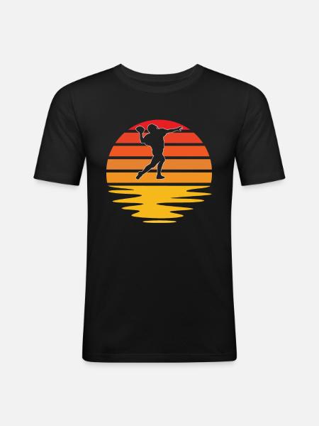 Football Rétro - T-shirt près du corps Homme - noir