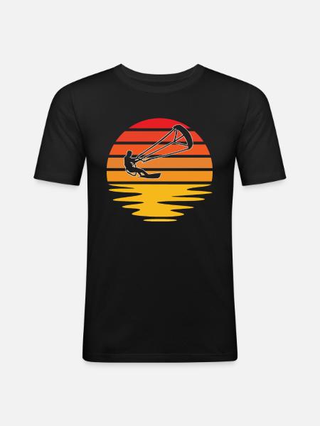 Kite Surfing Retro - Men's Slim Fit T-Shirt - black